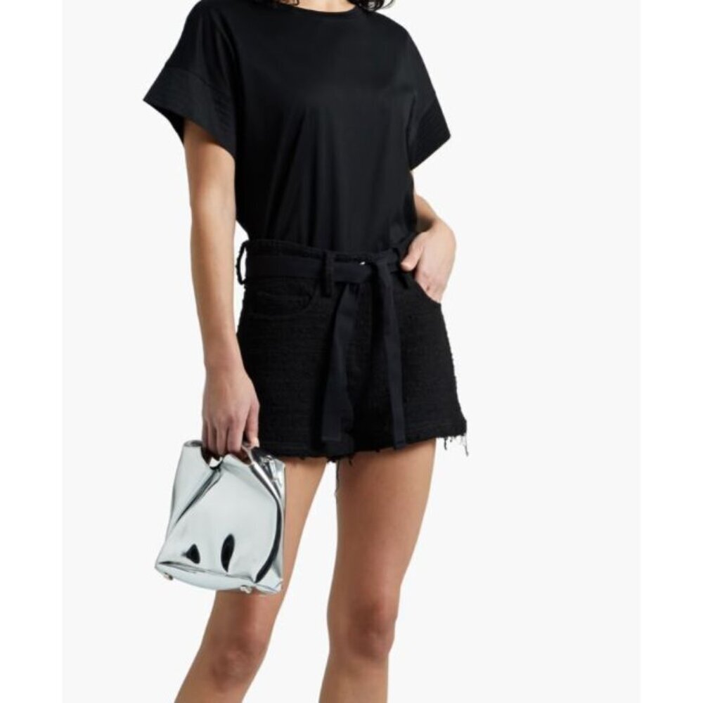 IRO Nannie Belted Bouclé-tweed Shorts Black Size 34 or XS